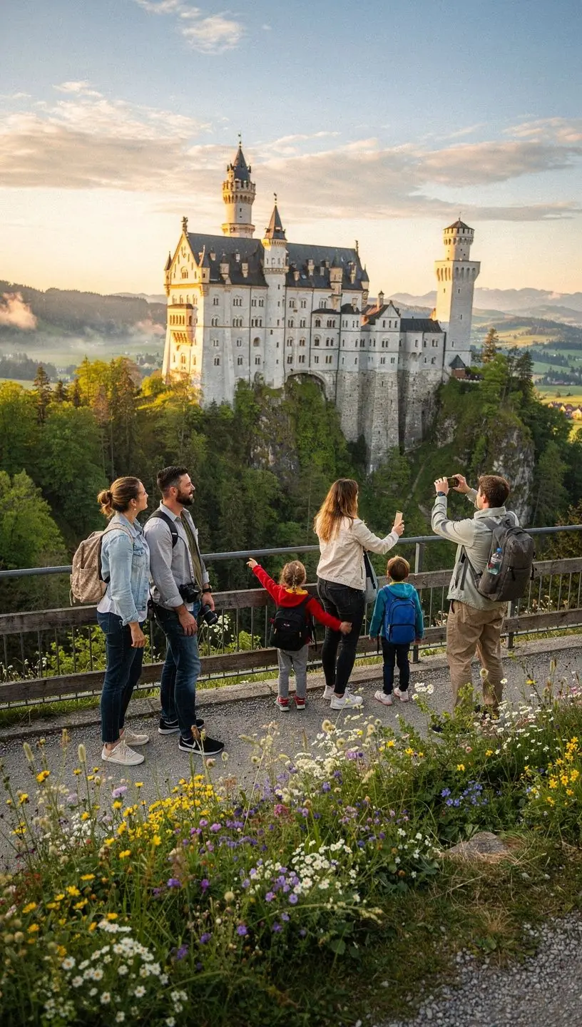 Karte Deutschlands mit markierten Burgenrouten, die als Orientierung für thematische Mehrtagesreisen dient.